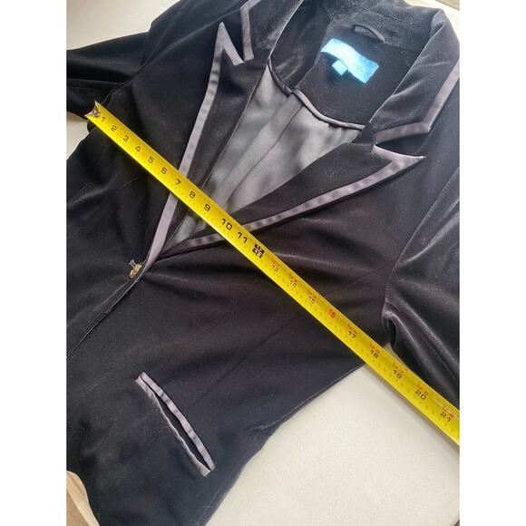 Draper James Blazer Womens Small Black Velvet Witchy Career Office Work Jacket - Picture 10 of 11